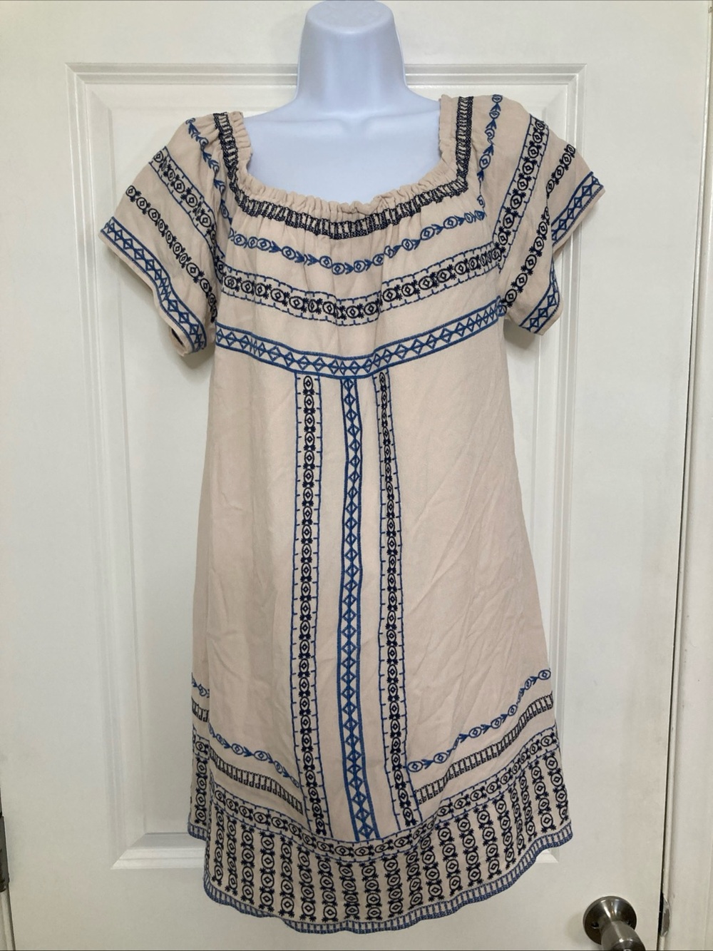 Heartloom Embroidered Eyelet Dress Boho Coastal Resort Sz S